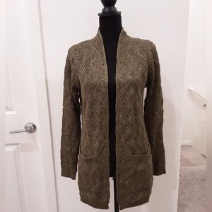 NWT Lety & Me Olive Green Knit Cardigan